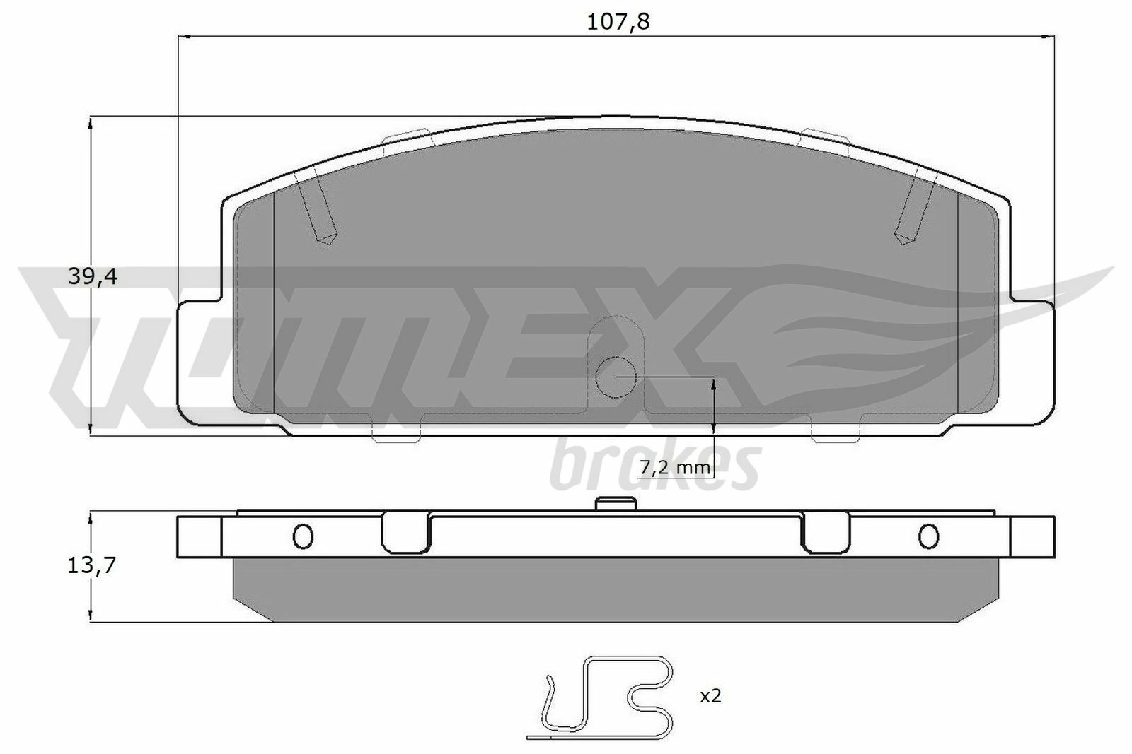 Sada brzdových destiček, kotoučová brzda TOMEX Brakes